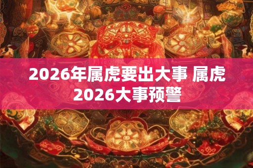 2026年属虎要出大事 属虎2026大事预警