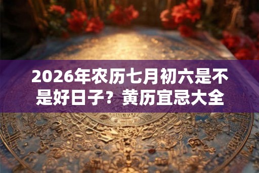 2026年农历七月初六是不是好日子？黄历宜忌大全