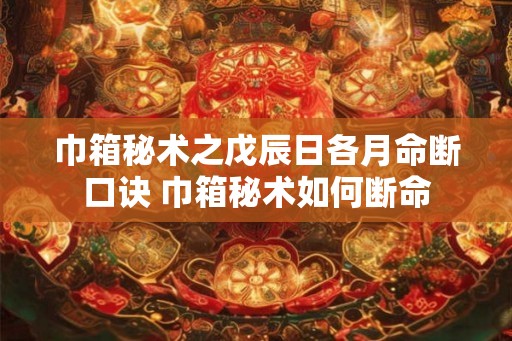 巾箱秘术之戊辰日各月命断口诀 巾箱秘术如何断命