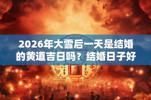 2026年大雪后一天是结婚的黄道吉日吗？结婚日子好不好？