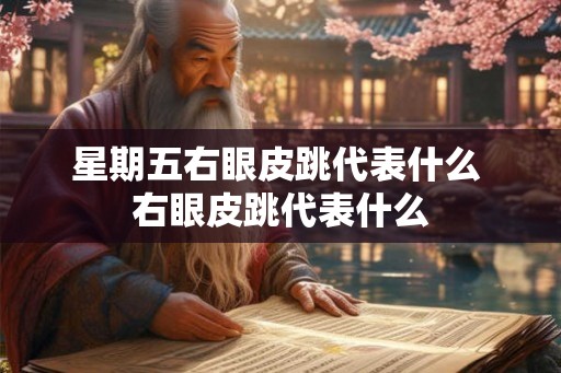 星期五右眼皮跳代表什么 右眼皮跳代表什么