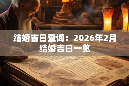 结婚吉日查询：2026年2月结婚吉日一览