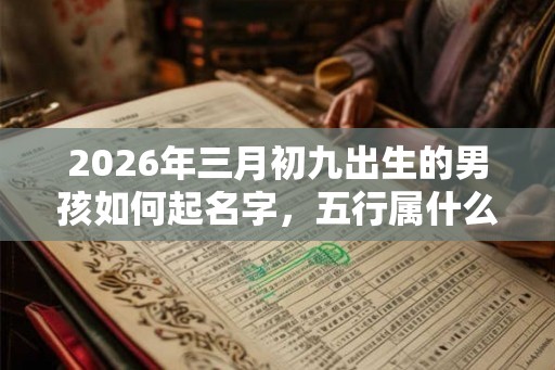 2026年三月初九出生的男孩如何起名字，五行属什么