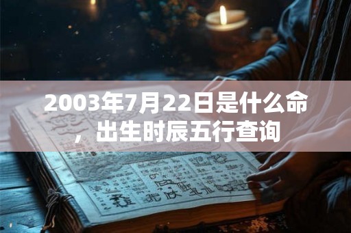 2003年7月22日是什么命，出生时辰五行查询