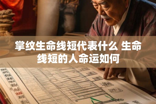 掌纹生命线短代表什么 生命线短的人命运如何 掌纹生命线短代表什么 生命线短的人命运如何