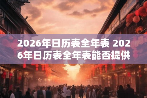 2026年日历表全年表 2026年日历表全年表能否提供全年节假日安排 2026年日历表全年表 2026年日历表全年表能否提供全年节假日安排