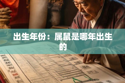 出生年份：属鼠是哪年出生的