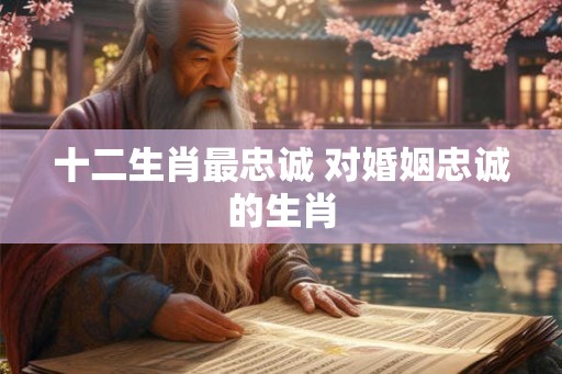 十二生肖最忠诚 对婚姻忠诚的生肖