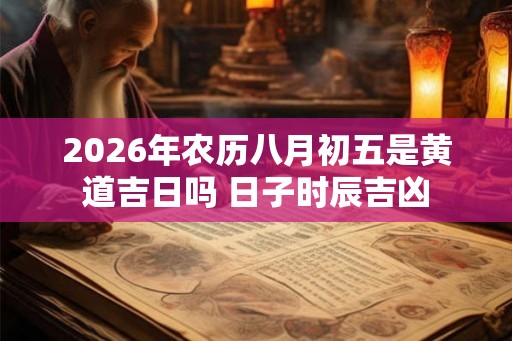 2026年农历八月初五是黄道吉日吗 日子时辰吉凶
