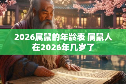 2026属鼠的年龄表 属鼠人在2026年几岁了