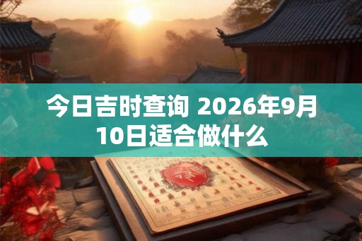 今日吉时查询 2026年9月10日适合做什么 今日吉时查询 2026年9月10日适合做什么