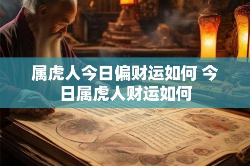 属虎人今日偏财运如何 今日属虎人财运如何