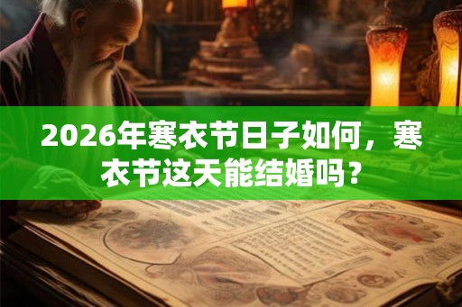 2026年寒衣节日子如何，寒衣节这天能结婚吗？