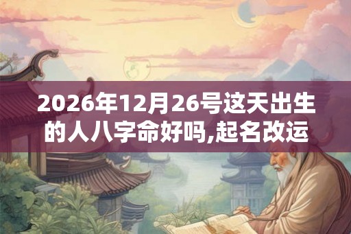 2026年12月26号这天出生的人八字命好吗,起名改运方法分享