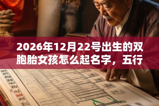2026年12月22号出生的双胞胎女孩怎么起名字，五行属什么？