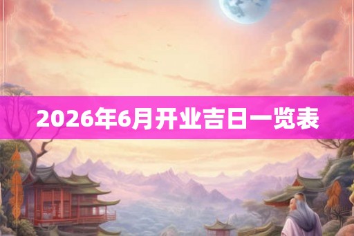 2026年6月开业吉日一览表
