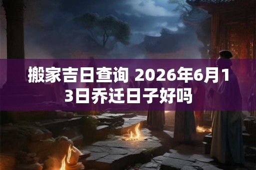 搬家吉日查询 2026年6月13日乔迁日子好吗