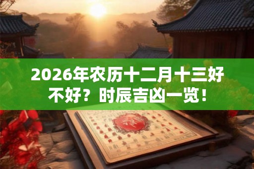 2026年农历十二月十三好不好？时辰吉凶一览！
