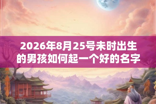 2026年8月25号未时出生的男孩如何起一个好的名字