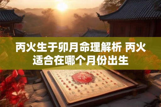 丙火生于卯月命理解析 丙火适合在哪个月份出生