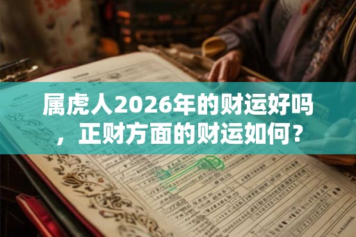 属虎人2026年的财运好吗，正财方面的财运如何？