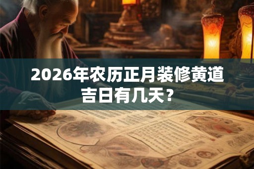 2026年农历正月装修黄道吉日有几天? 2026年农历正月装修黄道吉日有几天?
