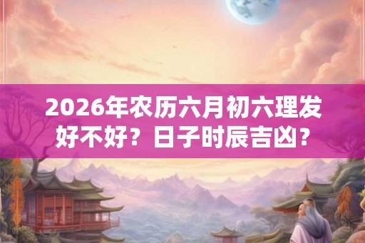 2026年农历六月初六理发好不好?日子时辰吉凶? 2026年农历六月初六理发好不好?日子时辰吉凶?