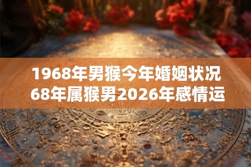 1968年男猴今年婚姻状况 68年属猴男2026年感情运势