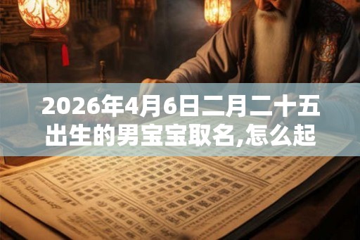2026年4月6日二月二十五出生的男宝宝取名,怎么起名