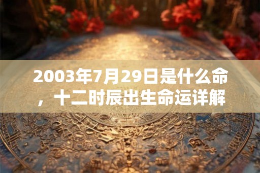 2003年7月29日是什么命，十二时辰出生命运详解