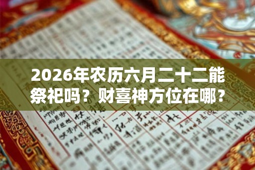 2026年农历六月二十二能祭祀吗？财喜神方位在哪？