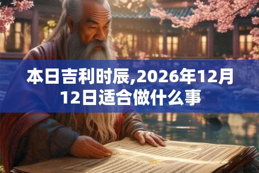 本日吉利时辰,2026年12月12日适合做什么事
