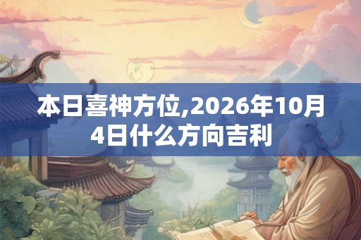 本日喜神方位,2026年10月4日什么方向吉利