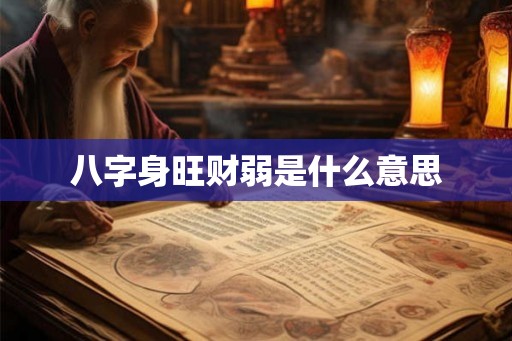 八字身旺财弱是什么意思