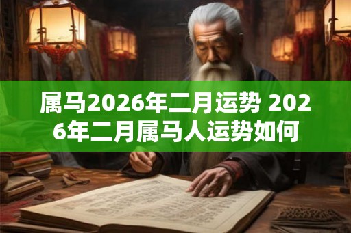 属马2026年二月运势 2026年二月属马人运势如何