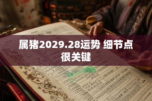 属猪2029.28运势 细节点很关键