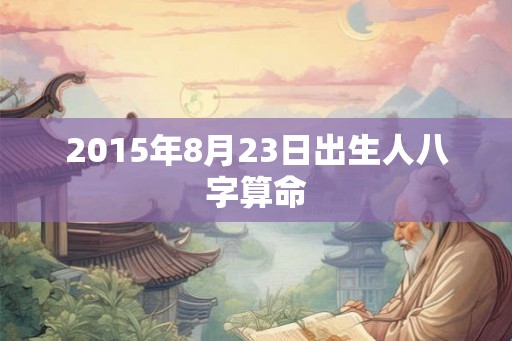2015年8月23日出生人八字算命