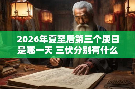 2026年夏至后第三个庚日是哪一天 三伏分别有什么特点 2026年夏至后第三个庚日是哪一天 三伏分别有什么特点