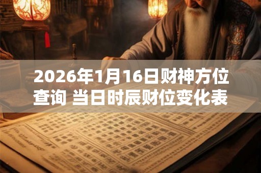 2026年1月16日财神方位查询 当日时辰财位变化表
