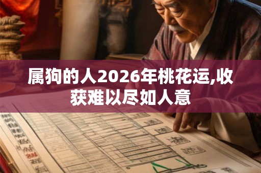 属狗的人2026年桃花运,收获难以尽如人意 属狗的人2026年桃花运,收获难以尽如人意