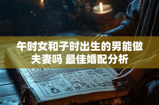 午时女和子时出生的男能做夫妻吗 最佳婚配分析