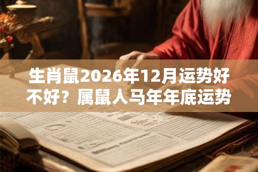 生肖鼠2026年12月运势好不好？属鼠人马年年底运势