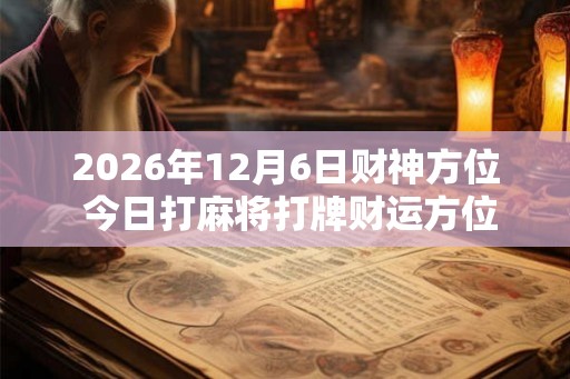 2026年12月6日财神方位 今日打麻将打牌财运方位 2026年12月6日财神方位 今日打麻将打牌财运方位