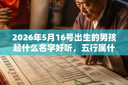2026年5月16号出生的男孩起什么名字好听，五行属什么