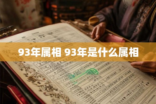 93年属相 93年是什么属相