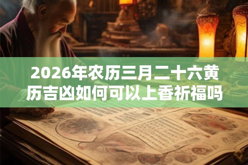 2026年农历三月二十六黄历吉凶如何可以上香祈福吗？