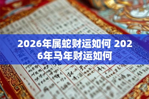 2026年属蛇财运如何 2026年马年财运如何