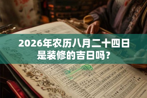 2026年农历八月二十四日是装修的吉日吗？