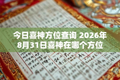 今日喜神方位查询 2026年8月31日喜神在哪个方位 今日喜神方位查询 2026年8月31日喜神在哪个方位