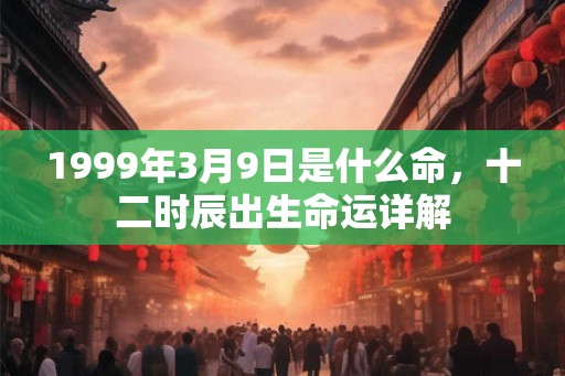 1999年3月9日是什么命，十二时辰出生命运详解